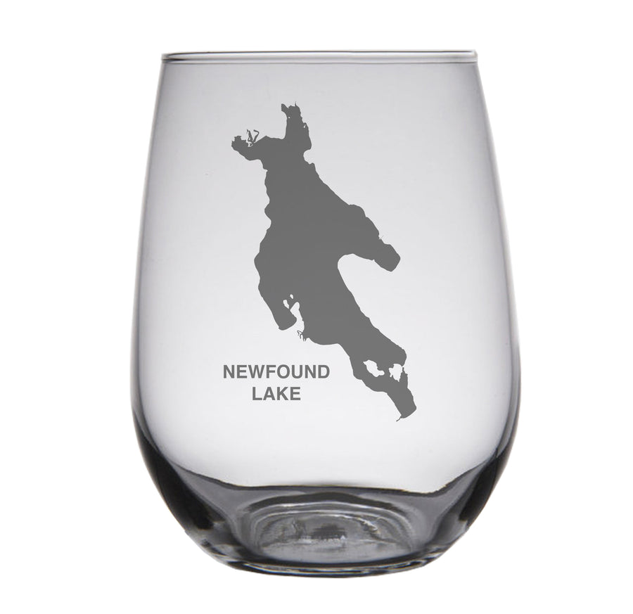 Newfound Lake Map Engraved Glasses