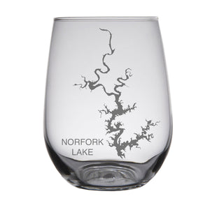 Norfork Lake Arkansas Map Engraved Glasses