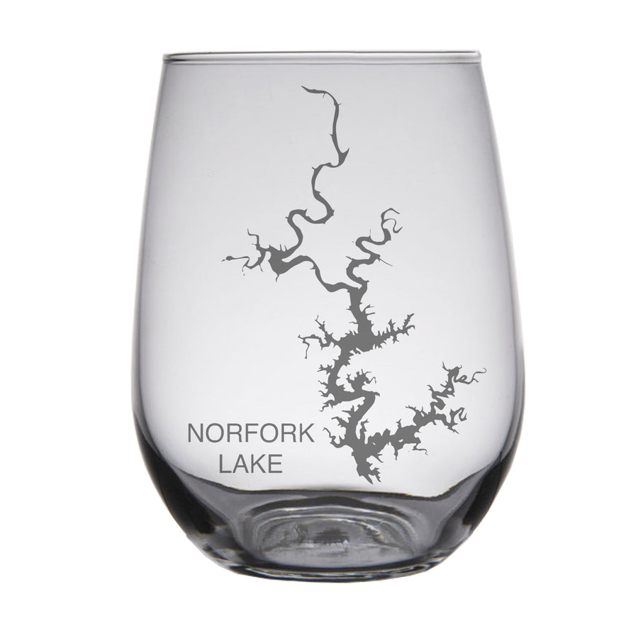 Norfork Lake (AR) Map Engraved Glasses