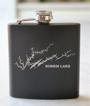 Norris Lake (TN) Engraved Stainless Steel Flask - 6 oz.