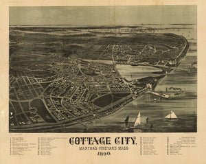 Oak Bluffs, Martha's Vineyard Map - 1890