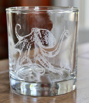 Octopus Engraved Glasses