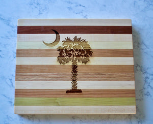 Palmetto & Crescent Moon Engraved Wooden Serving Board & Bar Board