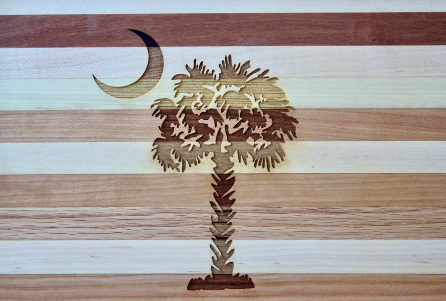 Palmetto & Crescent Moon Engraved Wooden Serving Board & Bar Board