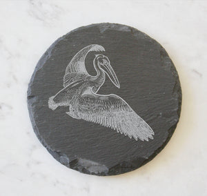 Pelican Coaster Set (Slate or Leatherette)