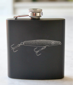 engraved fishing lures Pencil Popper Fishing Lure Engraved Stainless Steel Flask