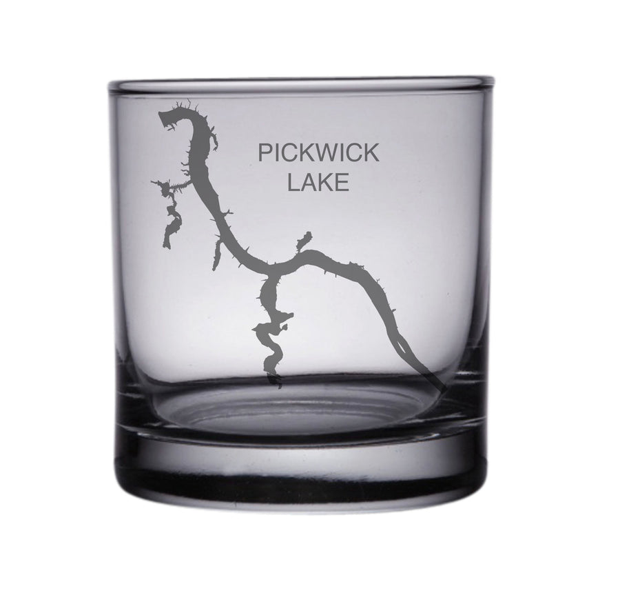 Pickwick Lake, AL Engraved Map Glasses