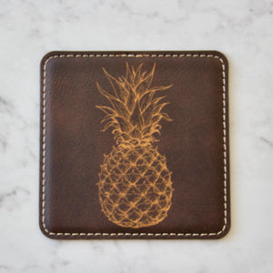 Pineapple Coaster Set (Slate or Leatherette)