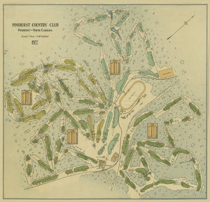 Pinehurst Country Club Golf Course Map - 1922 (square)