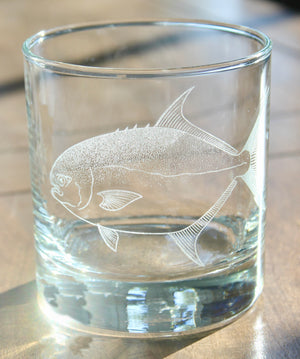 Pompano Engraved Glasses