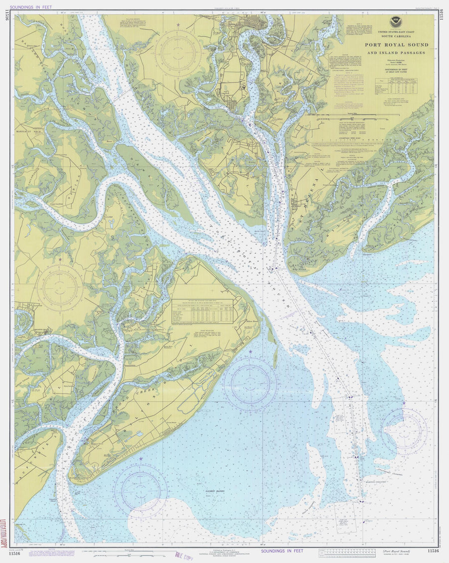 Port Royal Sound Map 1979 - Nautical Chart Print - Paper | Canvas | Metal