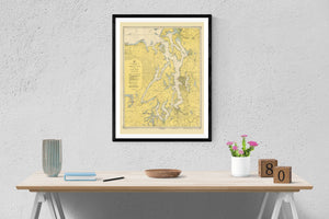 Puget Sound Map & Admiralty Inlet 1948 - Nautical Chart Print - Paper | Canvas | Metal