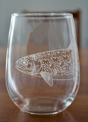 Rainbow Trout Laser Engraved Glasses