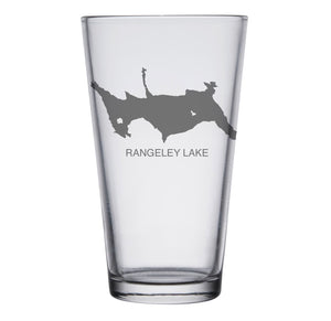 Rangeley Lake (Maine) Map Engraved Glasses