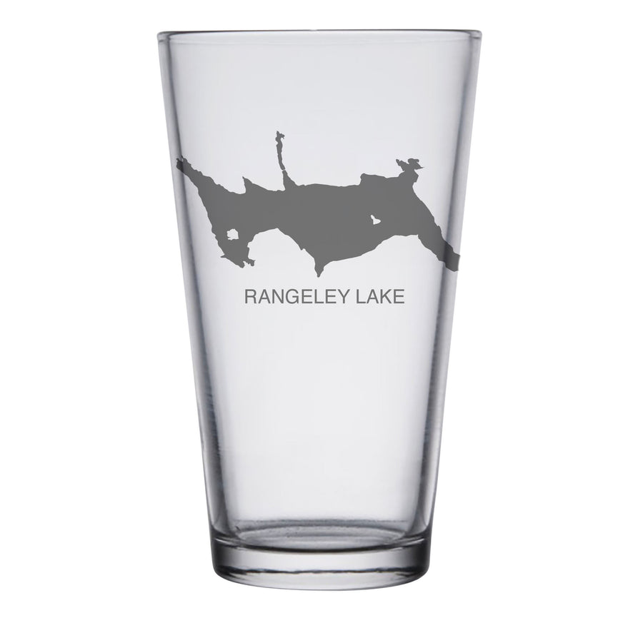 Rangeley Lake (Maine) Map Engraved Glasses