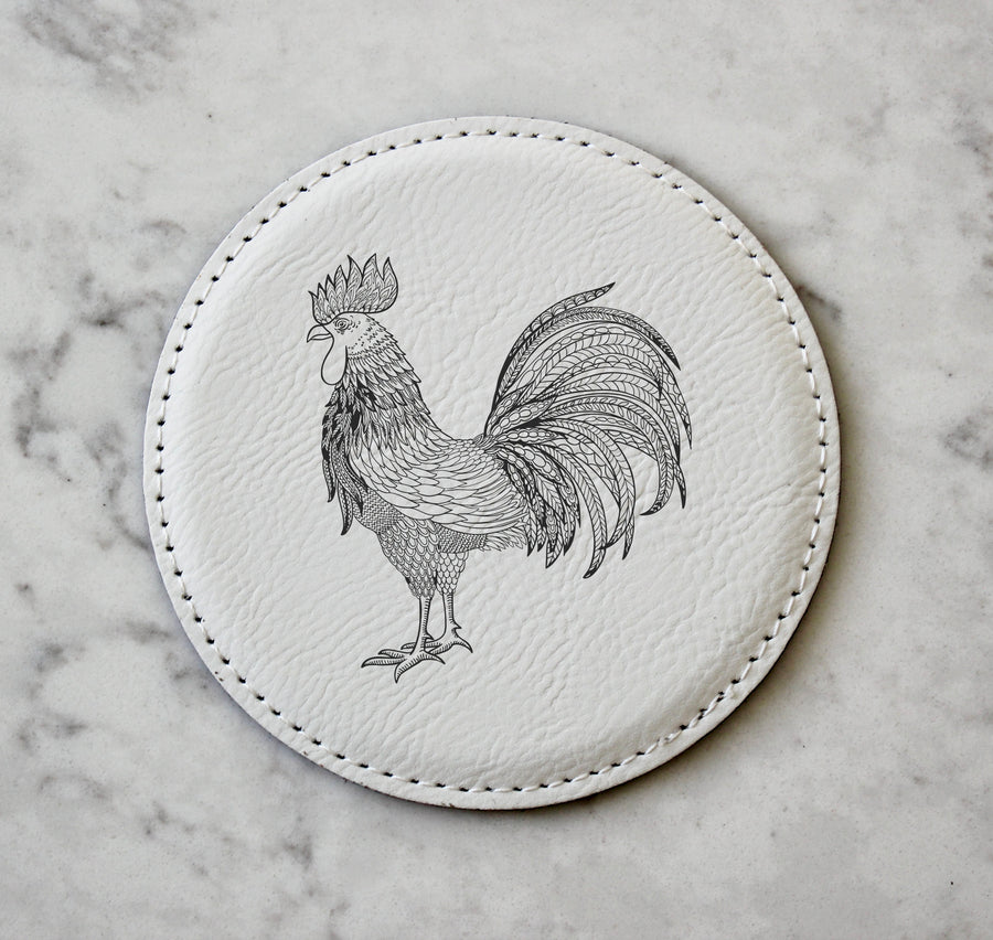 Rooster Coaster Set (Slate or Leatherette)