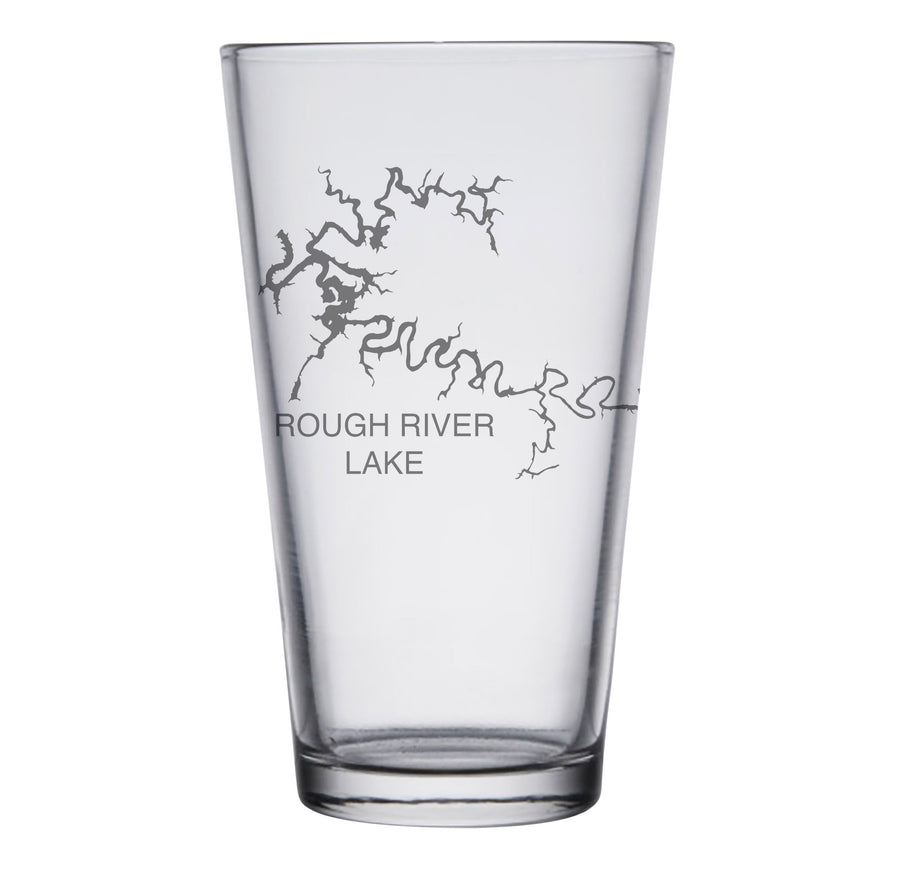 Rough River Lake (KY) Map Engraved Glasses