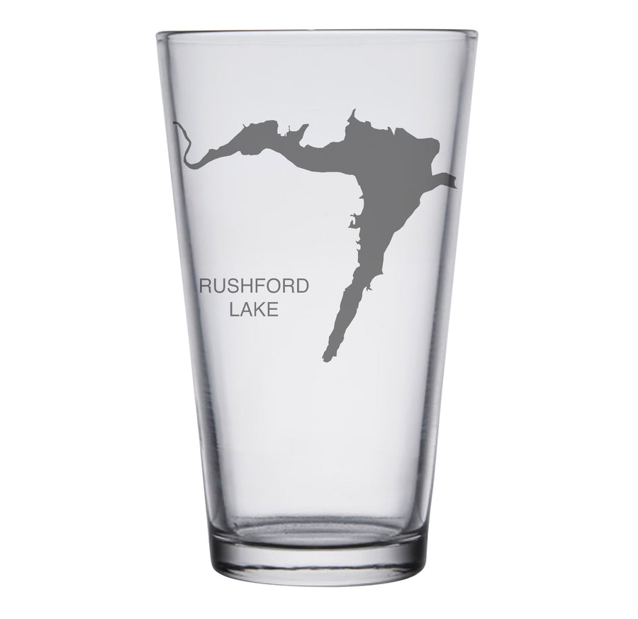Rushford Lake (NY) Map Glasses