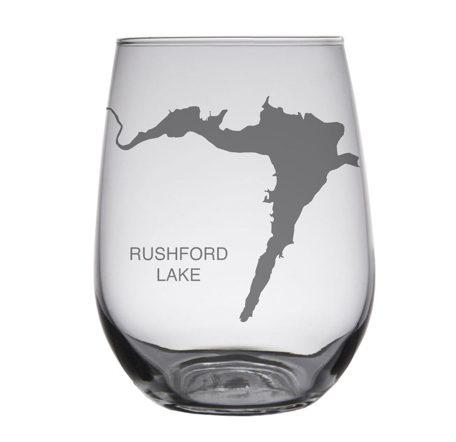 Rushford Lake, NY Map Glasses