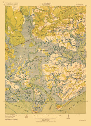 Edisto - South Carolina Map 1919- Nautical Chart Print - Paper | Canvas | Metal
