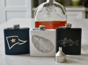 Nantucket Engraved Stainless Steel Flask - 6 oz.