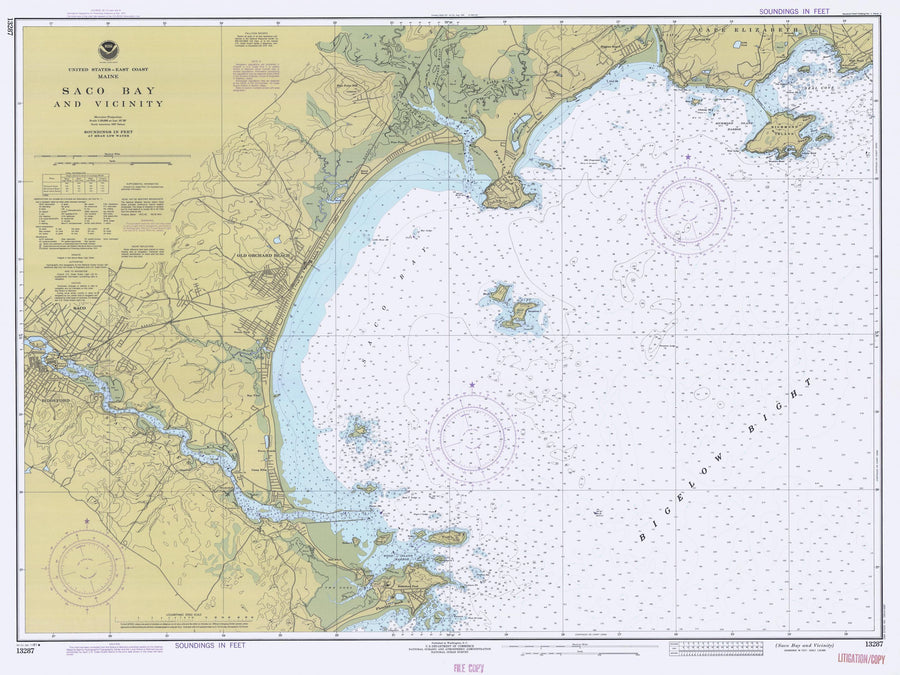 Saco Bay Maine Map 1981 - Nautical Chart Print - Paper | Canvas | Metal