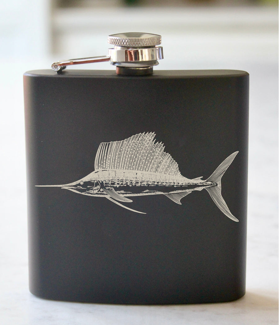 San Juan Islands Engraved Stainless Steel Flask - 6 oz.