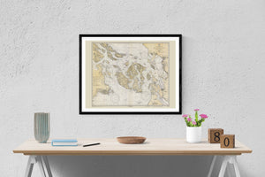 San Juan Islands Map - 1933 - Nautical Chart Print - Paper | Canvas | Metal