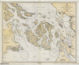 San Juan Islands Map - 1933 - Nautical Chart Print - Paper | Canvas | Metal