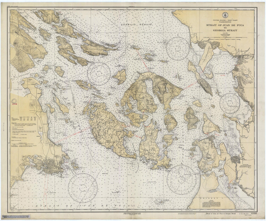 San Juan Islands Map - 1933 - Nautical Chart Print - Paper | Canvas | Metal