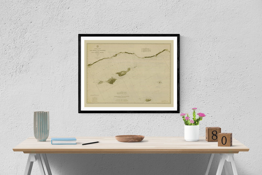 Santa Barbara Channel Historical Map 1882 - Nautical Chart Print - Paper | Canvas | Metal