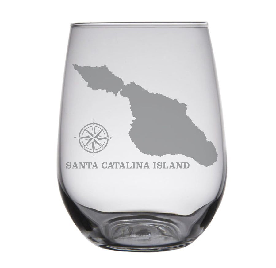 Santa Catalina Island Map Glasses