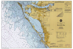 Sarasota Bay Map - 1996 - Nautical Chart Print - Paper | Canvas | Metal