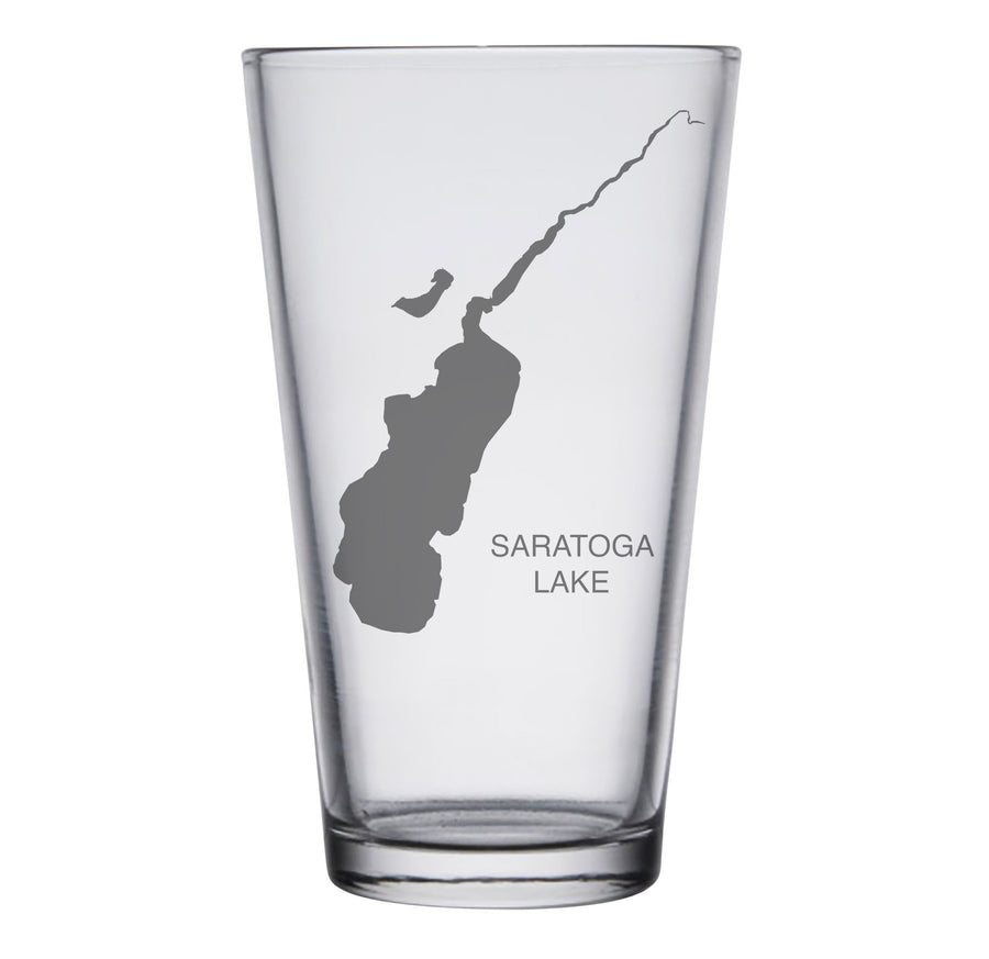 Saratoga Lake (NY) Map Engraved Glasses