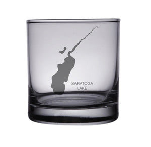 Saratoga Lake (NY) Map Engraved Glasses