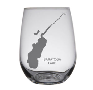 Saratoga Lake, NY Map Glasses