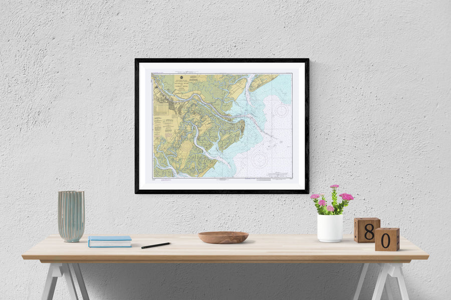 Savannah River & Wassaw Sound Map 1979 - Nautical Chart Print - Paper | Canvas | Metal