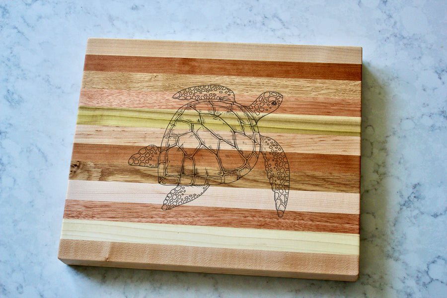 Sea Turtle Engraved Wooden Serving Board & Bar Board