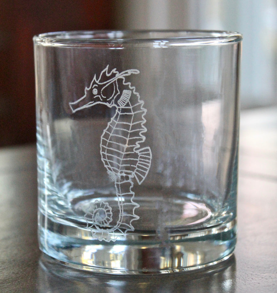 Seahorse Engraved Glasses