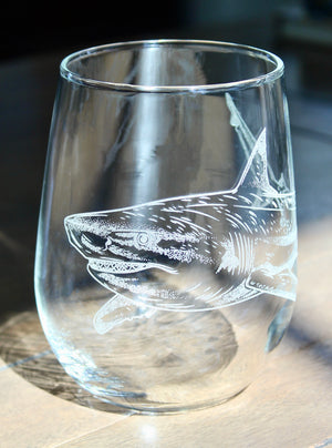 Shark Engraved Glasses