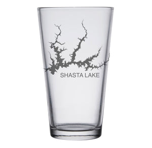 Shasta Lake (CA) Map Engraved Glasses