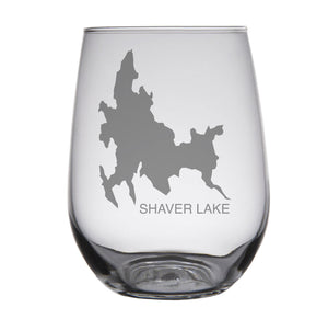 Shaver Lake (CA) Map Engraved Glasses