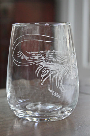 Shrimp Engraved Glasses