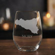 Load image into Gallery viewer, Sicily Italy Map Laser Engraved Glasses
