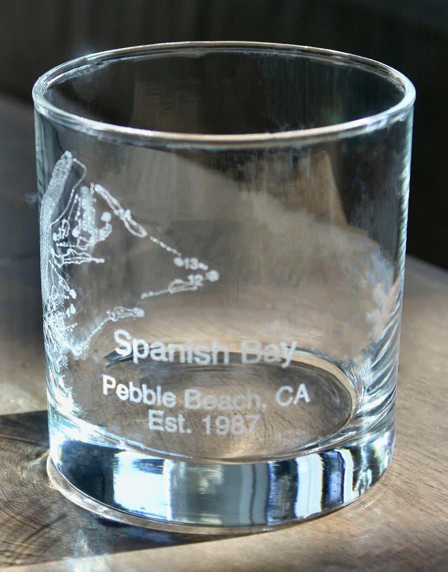 Spanish Bay Golf Course - Pebble Beach, CA - Laser Engraved Course Map ...