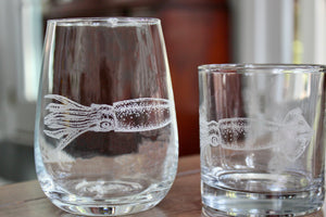 Squid Engraved Glasses