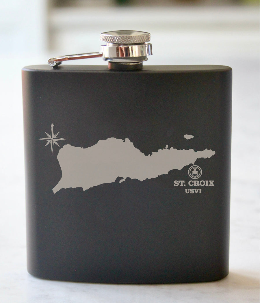 St. Croix Engraved Stainless Steel Flask - 6 oz.