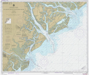 St Helena Sound to Savannah River Map - 1977 - Nautical Chart Print - Paper | Canvas | Metal