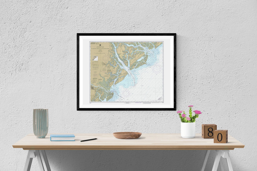St Helena Sound to Savannah River Map - 1977 - Nautical Chart Print - Paper | Canvas | Metal