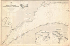 St. Lawrence River Map - West Point of Anticosti to Saguenay River - 1916